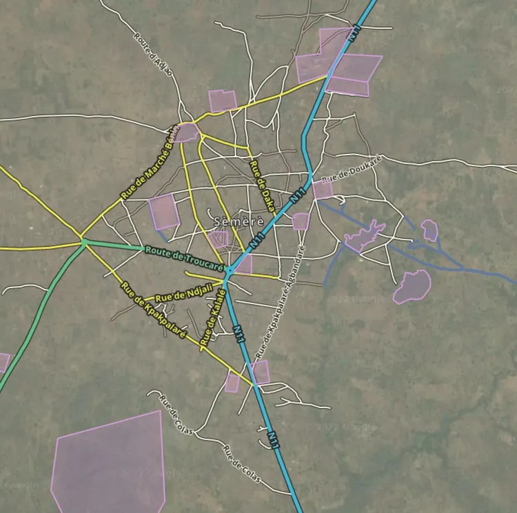 Carte de Sèmèrè tiré de Waze